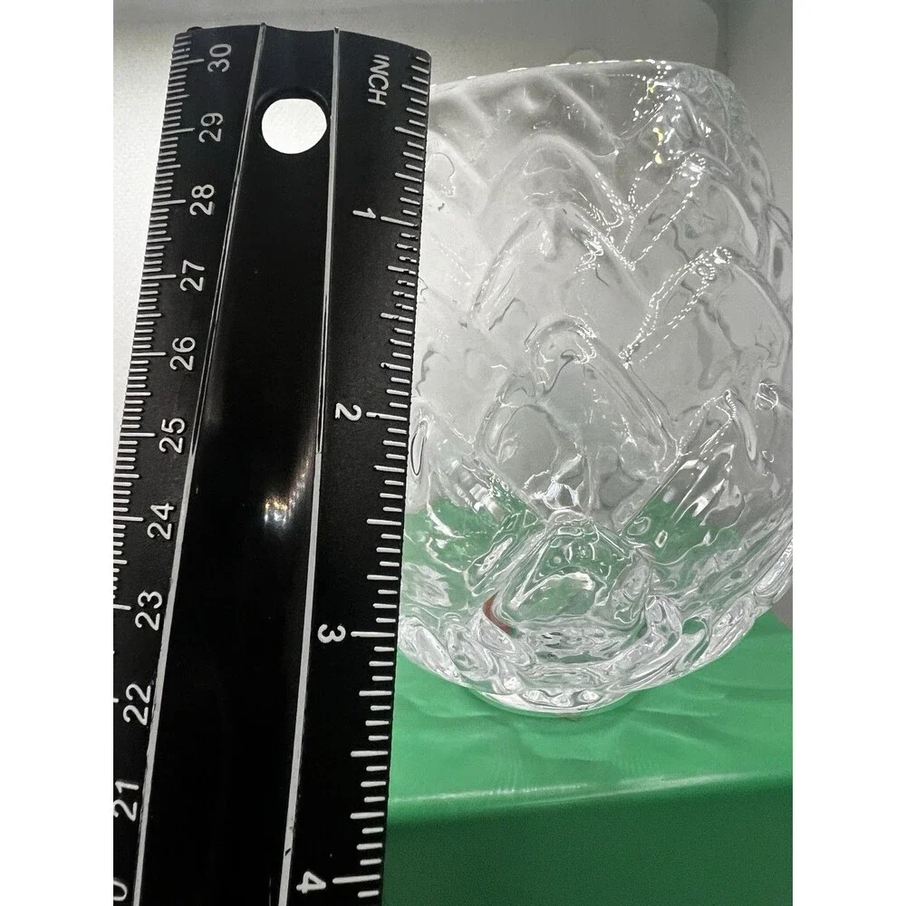 3 Anthropologie Helianthus Clear Water Goblet Glass Set glasses whiskey table